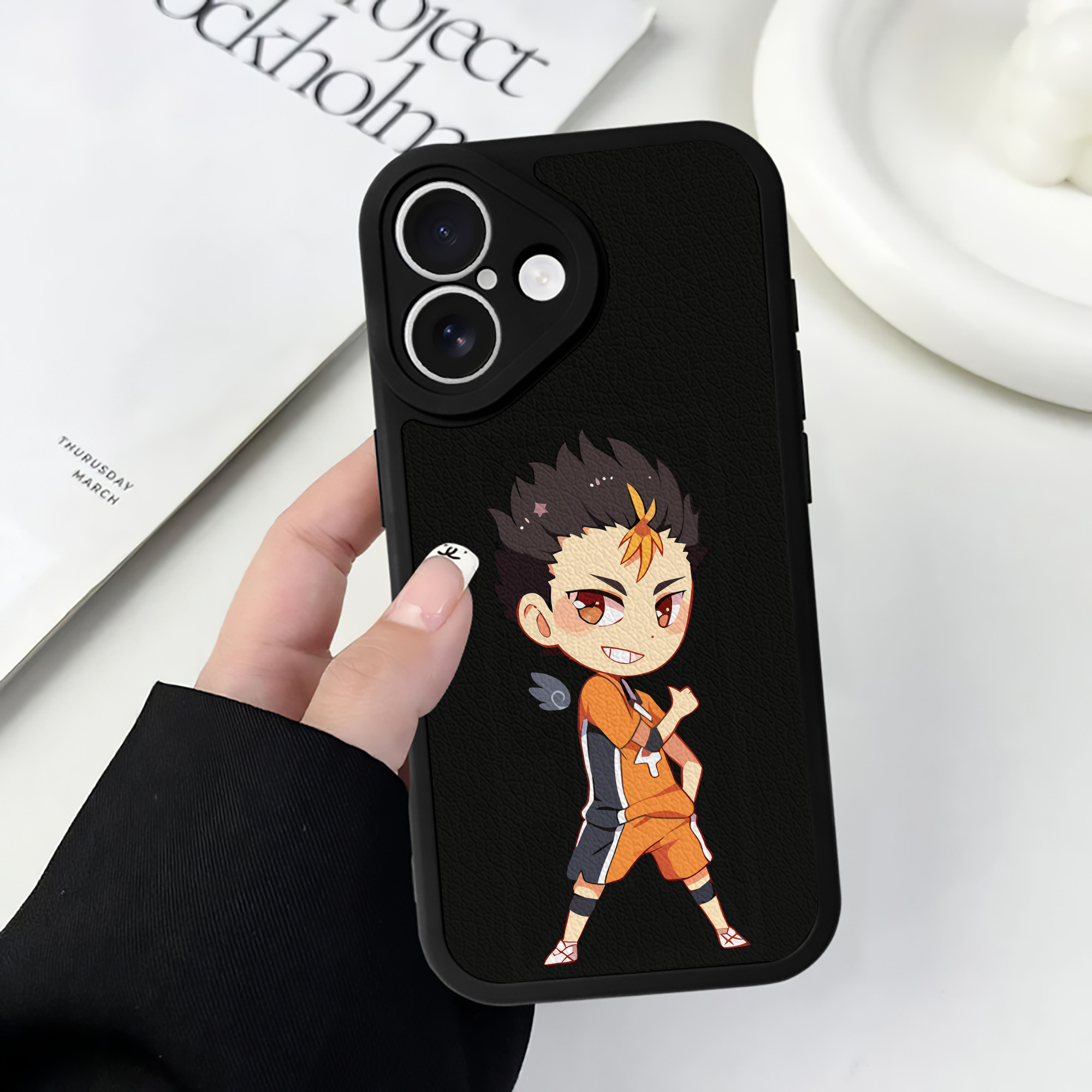 （画像用） ハイキュー!! Haikyu!! 【iPhone 16シリーズ対応】シリコンスマホケース（レザー調） 材質：シリコン